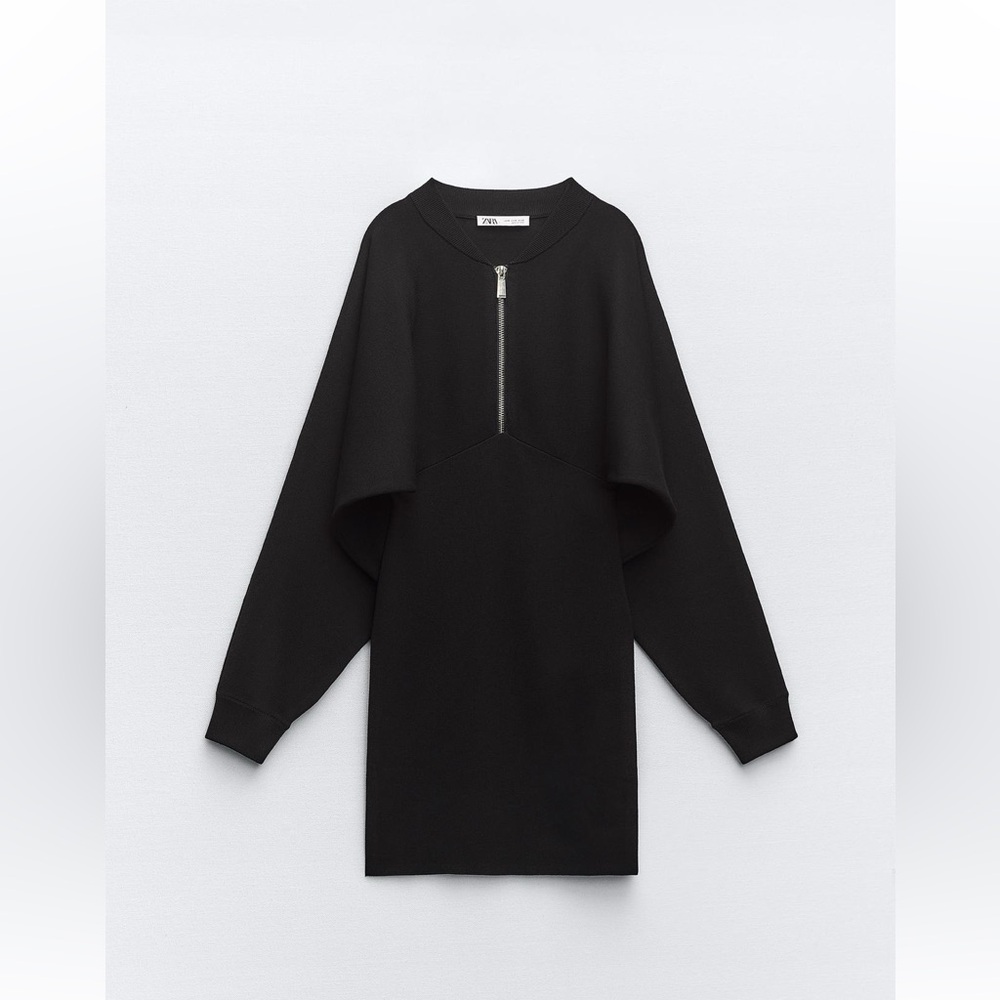 Zara zippered knit bomber dress